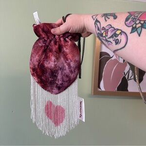 Free People Velvet Heart Fringe Bag